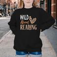 Wild About Reading Teacher Books Reader Lovers Leopard Zebra Youth Crewneck Sweatshirt