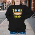 Women's Adorable Book Nerd Typography Minimalist Library Lover Youth Crewneck Sweatshirt