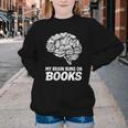 Women's My Brain Runs On Books Reading Bookworm Men Women Youth Crewneck Sweatshirt Women's My Brain Runs On Books Reading Bookworm Men Women Youth Crewneck Sweatshirt