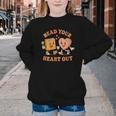 Women's Read Your Heart Out Teacher Valentines Reading Book Love Youth Crewneck Sweatshirt Women's Read Your Heart Out Teacher Valentines Reading Book Love Youth Crewneck Sweatshirt