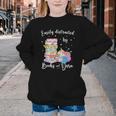 Yarn Quote Easily Distracted By Books And Yarn Reader Youth Crewneck Sweatshirt