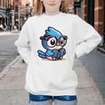 Adorable Book Lover Blue Jay With Reading Glasses Cute Raglan Baseball Tee Youth Crewneck Sweatshirt