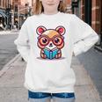 Adorable Book Lover Quokka With Reading Glasses Cute Youth Crewneck Sweatshirt