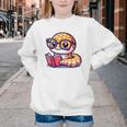 Adorable Book Lover Rattlesnake With Reading Glasses Cute Youth Crewneck Sweatshirt
