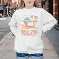 Book Girl Summer Book Reading Retro Sunset Youth Crewneck Sweatshirt