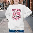 Book Lover Read Your Heart Out Teacher Kids Valentines Youth Crewneck Sweatshirt