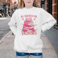 All Booked For Valentine Books Lover Teacher Floral Youth Crewneck Sweatshirt