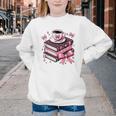 All Booked For Valentine's Teacher Coquette Bow Coffee Book Youth Crewneck Sweatshirt
