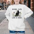 Books Cats Life Is Sweet Cat Book Lover Men Women Teen Youth Crewneck Sweatshirt