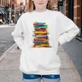 Books Painting Colorful Art Abstract Graphic Books Youth Crewneck Sweatshirt Books Painting Colorful Art Abstract Graphic Books Youth Crewneck Sweatshirt