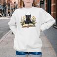 Cat Shirts For Women Book Lover Shirt Cute Cat And Book Premium Tri-Blend Youth Crewneck Sweatshirt
