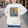 Cheetah Love Reading And Cheetahs Kids Bookworm Youth Crewneck Sweatshirt