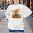 Cute Autumn Gnome Reading Pumpkin Book Lover Youth Crewneck Sweatshirt