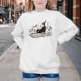 Cute Cat Flower Garden Book Kitty Reading Floral Men Women Girls Kids Youth Crewneck Sweatshirt