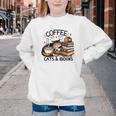 Cute Coffee Cats Books Lover Idea Women Men Kids Youth Crewneck Sweatshirt