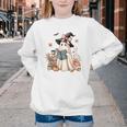 Cute Ghost Reading Book Librarian Book Lover Youth Crewneck Sweatshirt