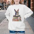Cute Reading Bunny With Glasses Books Bookworm Reader Book Premium Tri-Blend Youth Crewneck Sweatshirt