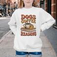Dogs Coffee Reading Book Lover Youth Crewneck Sweatshirt