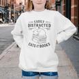 Easily Distracted By Cats And Books For Women Youth Crewneck Sweatshirt