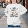 Gardening & Library Lover Books Reading Plants Cute Youth Crewneck Sweatshirt