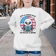 A Good Day To Read a Book Reading Eagle With American Flag Youth Crewneck Sweatshirt
