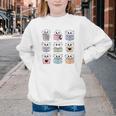 Halloween Ghosts Reading Books Pattern Spooky Kawaii Anime Youth Crewneck Sweatshirt