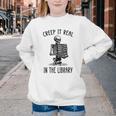 Halloween Skeleton Pun Book Lover Library Joke Youth Crewneck Sweatshirt