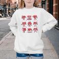 Heart Holding Reading Books Valentine Teacher Book Lover Youth Crewneck Sweatshirt