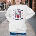 It's a Good Day To Read a Book Cute Cat Book Day Girls Boys Youth Crewneck Sweatshirt