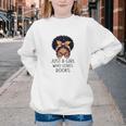 Just a Girl Who Loves Books Messy Bun Black Women Reading Youth Crewneck Sweatshirt