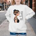 Just a Girl Who Has Tattoos And Love Books Tattooed Inked Youth Crewneck Sweatshirt