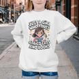 Kawaii Cat And Books Just A Girl Who Loves Both Youth Crewneck Sweatshirt