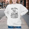 Life Is Better With Cats & Books Sphynx Cat Mom Women Youth Crewneck Sweatshirt