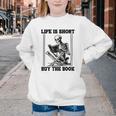Life Is Short Buy The Book Skeleton Book Lover Reading Youth Crewneck Sweatshirt Life Is Short Buy The Book Skeleton Book Lover Reading Youth Crewneck Sweatshirt