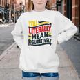 You Literally Mean Figuratively Grammar Teacher Book Writers Youth Crewneck Sweatshirt
