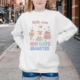 Little Miss 100 Days Smarter Cute Goose Reading Books Girls Youth Crewneck Sweatshirt Little Miss 100 Days Smarter Cute Goose Reading Books Girls Youth Crewneck Sweatshirt