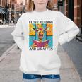 Love Reading And Giraffes Cute Giraffe Reading Book Lovers Youth Crewneck Sweatshirt