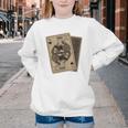 Queen Of Books Playing Card Aesthetic For Book Lovers Premium Tri-Blend Youth Crewneck Sweatshirt