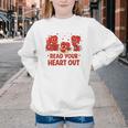 Read Your Heart Out Valentine Teacher Bookworm Lover Youth Crewneck Sweatshirt