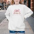 Reading Books Mom Mothers Day Coquette Pink Bow Book Lovers Youth Crewneck Sweatshirt