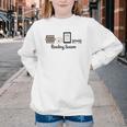 Reading Season Book Lover Librarian Cozy Bookworm Youth Crewneck Sweatshirt