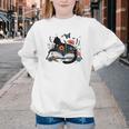 Retro Cute Cat Floral Book Librarian Vintage Floral Cat Book Youth Crewneck Sweatshirt