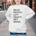 Retro Gym Book Lover Read Books Lift Heavy Pet Dogs Youth Crewneck Sweatshirt