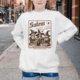 Salem Book Club Bookish Halloween Retro Salem Witch Book Youth Crewneck Sweatshirt