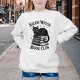 Salem Witch Book Club Bookish Halloween Cat Women Youth Crewneck Sweatshirt