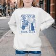 Sarcastic Anti Social Book Club Cat Skull Book Lover Youth Crewneck Sweatshirt