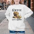 Sleeping Cat And Books With Coffee Lover Youth Crewneck Sweatshirt