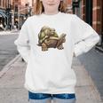 Sulcata Tortoise Reading A Book Youth Crewneck Sweatshirt