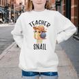 Teacher Snail With Glasses On Books Cute Pre-K Kindergarten Youth Crewneck Sweatshirt