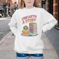 Unearth A Story Cute Turtle Reading Books Librarian Youth Crewneck Sweatshirt Unearth A Story Cute Turtle Reading Books Librarian Youth Crewneck Sweatshirt